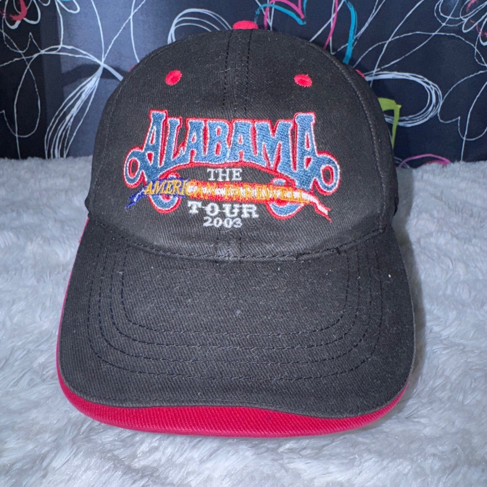 Cobra Alabama Tour Hat Mens OSFM Black Red Excellent 2003 Farewell Concert Cap